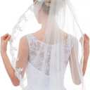 Lace Wedding Veil White Cathedral Veil 1 tier Tulle Floral Lace Fingertip Bridal Veils With Comb Gorgeous Wedding Veils for Brides