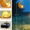 ZNYCYE Solar Lights Outdoor Decorative Moon Angel Solar Stake Lights Pathway Lights, Birthday Gifts for Women mom Grandma,Fairy Garden Decor Waterproof for Walkway, Yard, Lawn, Patio (Warm White)