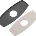 uxcell 2pcs 6 Inch Hole Cover Deck Plate Escutcheon, Stainless Steel Sink Cover Plate for Bathroom or Kitchen Sink Faucet, Round Black