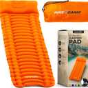 SereneLife Camping Mattress, 2.7" Backpacking Inflatable Air Mattress for Camping, Waterproof Lightweight Sleeping Mat with Carry Bag, Tear-Resistant Nylon for Hiking, Travel, Outdoor, Orange