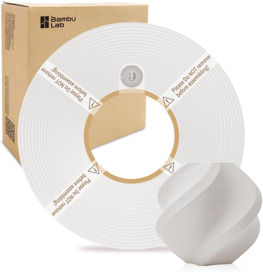 Bamboo Lab 1.75MM PLA Matte Filament High Speed Printing with RFID 1KG +/- 0.03mm Eco Friendly 3D Printer Filament for Bambu Lab P1P/P1S/X1C/X1/A1/A1 Mini (Without Spool) (Ivory White 11100)