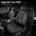 Black Thick Nappa Leather 3D Contoured Automotive Car Seat Covers Full Set