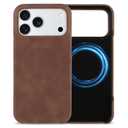 SOKAD Magnetic for iPhone 17 Pro Max Leather Case Frameless, Brown