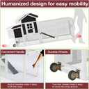 Chicken Coops for 1-2 Chickens with Wheels, Outdoor Wooden Hen House with Nesting Box, Large Rabbit Hutch, Outside Poultry House, Wire Fence Run Cages, Weatherproof for Backyard(Black)