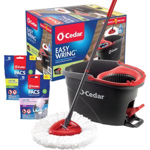 O-Cedar EasyWring Microfiber Spin Mop and Bucket Cleaning System + Citrus and Lavender Pacs (Variety Pack) O-Cedar EasyWring Microfiber Spin Mop and Bucket Cleaning System + Citrus and Lavender Pacs (Variety Pack)