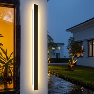 Outdoor Wall Light LED Long Wall Sconce 49.22in Ip65 Waterproof Black Modern Outdoor Lights 3000k 40W Metal Exterior Light Fixture for Porch Light Patio Door Yard Garden Villa Living Room