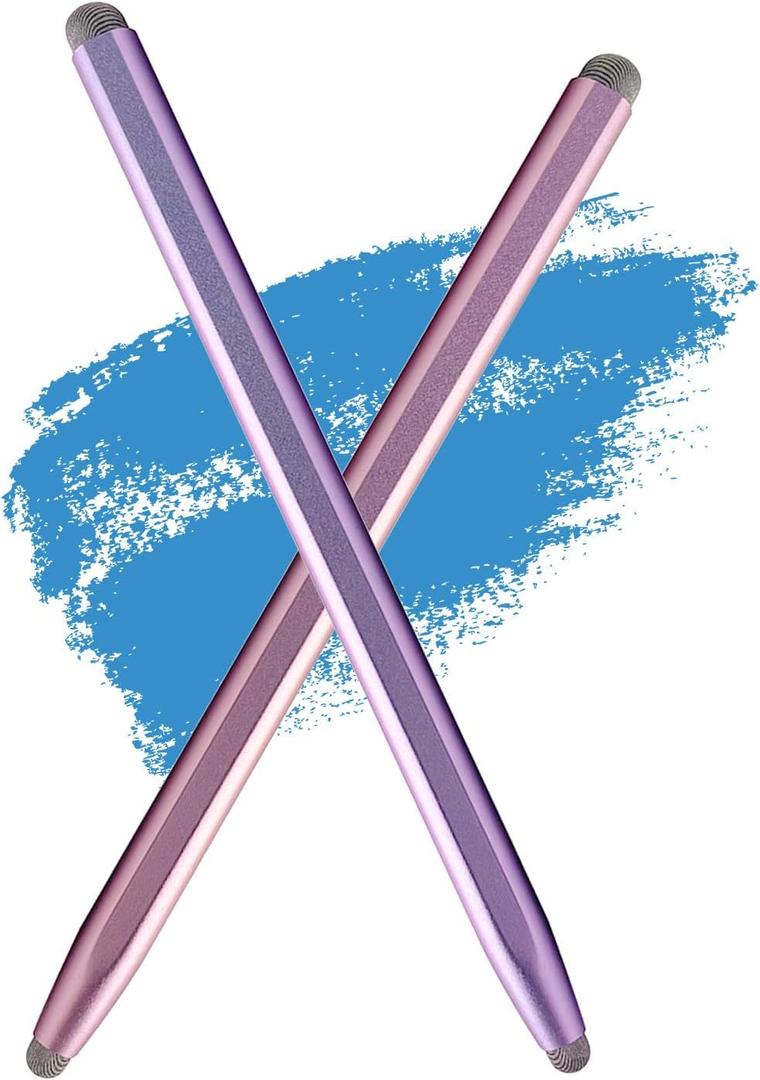 2-in-1 Stylus Pen for Touchscreen with Magnetic, Kenkor 2PCS Tablet Pencil for Nintendo Switch 2/Apple iPad/Air/Mini/Pro/iPhone/Android/Huawei/Samsung/Galaxy All Touch Screen Devices (Purple/Pink)