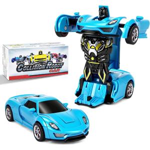 Gifts Toys for 3-5 Year Old Boys, Friction Powered Car Toys, Transforming Toys Cars for 3-7 Year Old Boy, Aged 3, 4, 5,6 Year Old Gifts for Kids ChristmasEaster, and Birthday. (Blue)