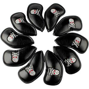 HISTAR Golf Club Head Covers Skull Design Golf Iron Head Covers Set Headcover Fit All Brands Titleist, Callaway, Ping, Taylormade, Cobra, Nike, Etc. (Black)