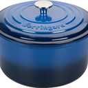 Enameled Cast Iron Dutch Oven Pot with Lid, for Sourdough Bread Baking, Round Dutch Ovens, 6 Quart, Blue