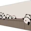 Cute Panda Mouse Pad Xl-31.5x15.7in-Anime Desk Mat-Beige Desk Pad-Large Kawaii Keyboard Mat-with Non-Slip Base Stitched Eges