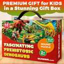 QUOKKA Giant Puzzles for Kids Ages 4-6 - 48 Piece Round Puzzles for Toddlers 3-5 - Large Floor Educational Kids Puzzle Ages 2-4 - Boys and Girls Dino Activity Game Toy