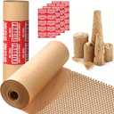 Honeycomb Packing Paper 12" x 200ft,Alternative to Bubble Wrap for Packing/Moving Supplies/Shipping Fragile Items Eco-Friendly & Recyclable Packaging Materials, Includes Fragile Labels & Hemp Ropes