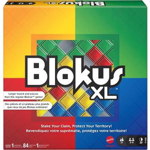 Mattel Games Blokus XL Board Games for Family Night, Brain Games for 2 to 4 Players, Oversized Board and Pieces ( Exclusive)