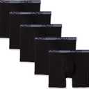 Nautica Men's Classic Cotton Boxer Brief Multipack (Medium, Black- 5 Pack)