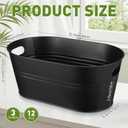 Shimeyao 12 Pcs Galvanized Tub 3 Gallon Metal Ice Buckets, Black
