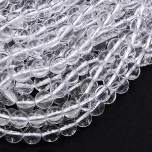 Zenkeeper 116 Pcs Clear Quartz Beads for Jewelry Making 6 MM Clear Quartz Gemstones Loose Stone Beads