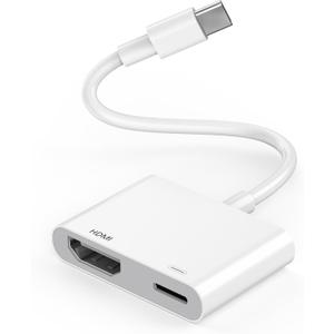 [Apple MFi Certified] USB C to HDMI Adapter for iPhone 17 16 15, Type C Digital AV Adapter 4K UHD Thunderbolt to HDMI Adaptor Sync Screen Connector for iPhone 17 16 15 Pro Max to TV Monitor Projector