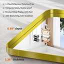 CIRCUMI Gold Bathroom Mirror, 36"x60" Rectangular Mirror with Deep Metal Frame, Rounded Corner, Tempered Glass, Large Mirror for Wall, Over 2 Sinks, Installed Vertically/Horizontally, Crystal-Clear