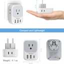 TESSAN 2 Pack Type E F Plug Adapter USB C, Germany France Power Adaptor with 3 USB Charger Ports, 4 AC Outlets Travel Plug for US to Europe EU Spain Iceland Korea Greece Russia German French