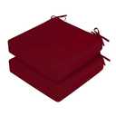 HOMELYSIAN 24x24 Outdoor Chair Cushions Set of 2, Patio Cushions for Outdoor Furniture, Thick Outdoor Seat Cushions for Chairs with Straps and Portable Handle(Burgundy)
