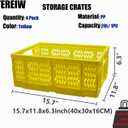 20L Folding Crate, 4Pack Plastic Storage Baskets Organizer for Home and Office,Collapsible Storage Crates for Home Office and Outdoor Organizer.(Yellow) w