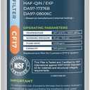 Crystala Filters Replacement for DA97-17376B Refrigerator Water Filter, Compatible with Samsung HAF-QIN, HAF-QIN/EXP, BRF365200AP/AA, DA97-08006C, RF23M8070SG, RF23M8070SR (1 Pack)