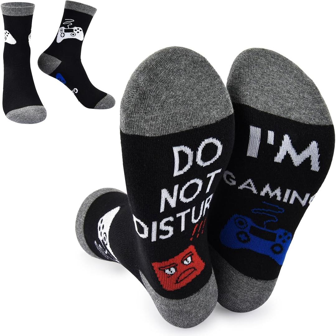 2 x Stocking Stuffers for Men Teen Boys Adults Christmas Gifts Birthday Gifts for Him Husband Boyfriend (One Size, Game Socks2)