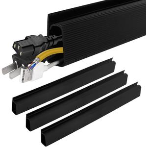 3 Pack Self-Adhesive Under Desk Cable Organizer, Under Desk Wire Hider, Cord Management, Black