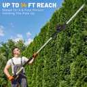 Pole Hedge Trimmer Cordless Compatible with Dewalt 20V MAX Battery
Up to 14-Ft Reach, 18" Blade & 150° Adjustable Cutting Head with Shoulder Strap for High Hedges & Bushes (Tool Only)