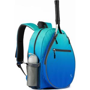 Kids Tennis Backpack, Boys and Girls Junior Bag, For Junior Tennis Rackets, Multiple Pockets with Shoe Compartment, Mesh Padded Straps, Standard Junior