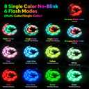 YFbrite 5FT Light up Dog Leash with 15 Flashing Modes - Super Bright LED Dog Leash for Small Medium Large Dogs - Type-c Rechargeable Dogs Leashes Light (Multi-Color, 5FT (150cm))