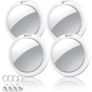Air Tracker Tags-4 Pack, Item Finders Works with Apple Find My(iOS Only), Air Tracker Tags with 4 Case, Bluetooth Tracker Keys Finder and Item Locator & GPS Trackers for Kids/Pets/Dog/Luggage/Wallet (White)