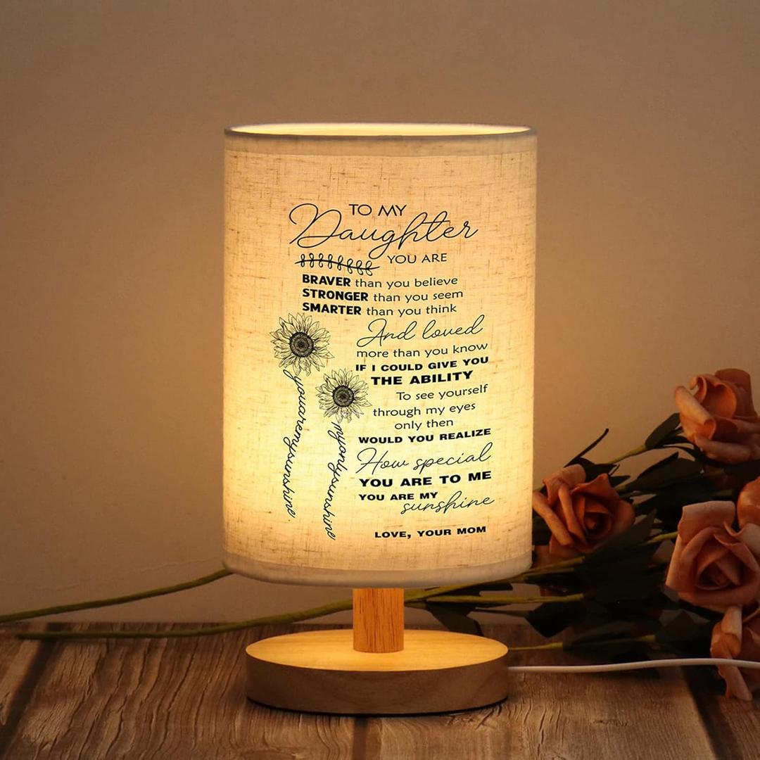 WSYEAR Valentines Day Daughter Gifts from Mom - Table Lamp Birthday Gifts for Daughter from Mom Girl Present Night Light for Bedroom Living Room Graduation Gifts