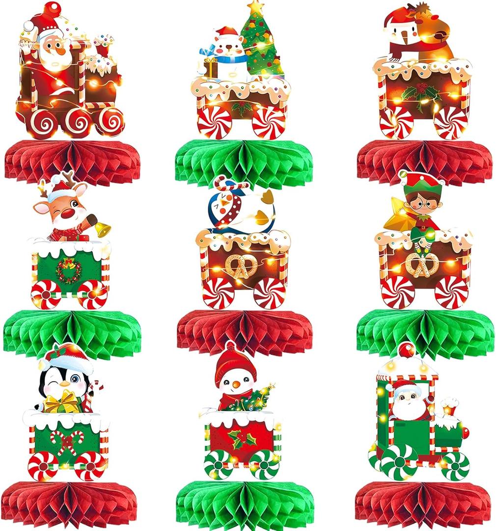 2 x Christmas Party Decorations Christmas Honeycomb Centerpieces Holiday Party Decorations for Christmas Party Table Decorations Funny Christmas Party Decorations Christmas Party Supplies