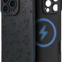 Case for iPhone 16 Pro [Compatible with MagSafe] Built in Magnetic Cute Girly Sleek Print Boho Aesthetic Style Design for Women Girls Flowers Floral Rose Soft TPU Protective Shockproof Mate Black