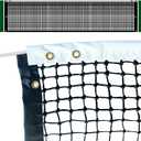 Professional Tennis Net 42FT Heavy Duty Nylon Net High Strength Non-Deforming Standard Replacement Tennis Net with 2 Fiberglass Dowels, Compatible with All Standard Outdoor Indoor Tennis Posts