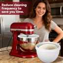 Silicone Bowl Liners for KitchenAid 7Qt Stand Mixers, Mixing Bowl Inserts with Lids, Replacement Mixer Accessories (White, 7QT)