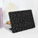 Compatible with MacBook Pro 16 inch Case 2026-2021 M4 M3 M2 M1 A3403 A3186 A2991 A2780 A2485,Leather Cheetah Print Hard Shell&Keyboard Cover for MacBook Pro 16 M4 Plastic Cases,Leopard Black