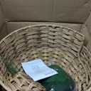 SETVSON Cat Litter Box Plant Furniture Enclosure, Hidden Handwoven Rattan with Cat Litter Box and Artificial Plants, Odor Control Filter, Real Stones in Living Room, Bedroom, Corner Natural