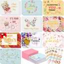 Yeaqee 100 Pack Mother's Day Cards with Envelopes and Stickers Floral Happy Mother's Day Greeting Cards Bulk for Mom, Grandma, Wife Heartfelt Messages for Birthday, Appreciation Gifts