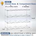 LARGER Compartment - 4 Tier Stackable Water Bottle Organizer Holder - for Stanley 40oz & Others' Large Tumbler - Clear Wine Rack, 16 Cup Bottle Holder for Cabinet Home Countertop Fridge Pantry Shelf
