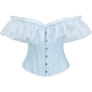 Corset Top for Women Renaissance Steampunk Bustier Top Sexy Lace Up Corset Top Festival Pirate Halloween Costume (Blue, M)