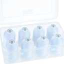 New brothread - 18 Options - Multi-Purpose 100% Mercerized Cotton Thread 50S/3 600M Each Spool for Quilting, Serger, Sewing and Embroidery - 8xWhite with Clear Plastic Storage Box