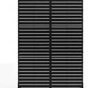Metal Privacy Screen Decorative Outdoor Privacy Screen Privacy Panel with Stand for Balcony Deck Patio Lawn Garden, Privacy Fence (Black-Louvered)