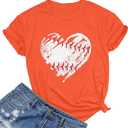 Baseball Shirts Women Baseball Mom Tshirt Baseball Heart Graphic Tee Game Day Gifts Funny Short Sleeve Tops