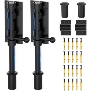 Barrel Bolt Latch, Sliding Bolt Gate Lock Door Latches Hardware, 7.8 Inch Heavy Duty Solid 304 Stainless Stee Door Lock for Fence/Wooden/Barn Door/Yard Door/Interior Door Latch (2 Pack Black)