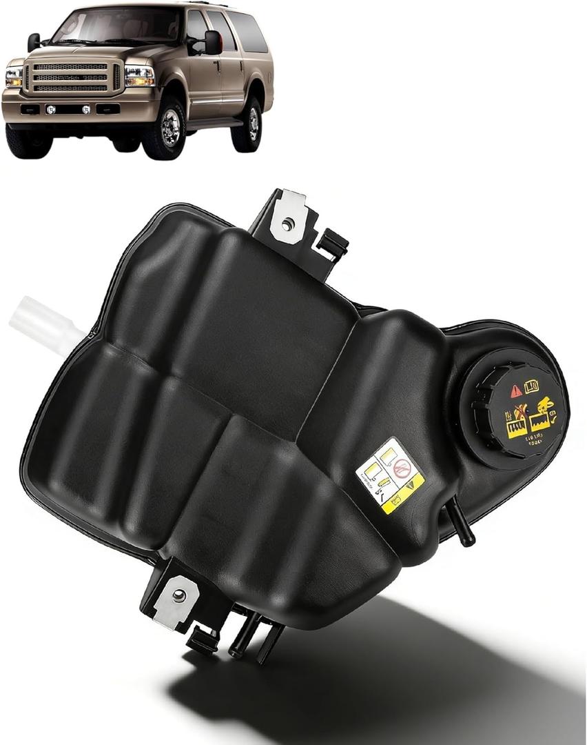 Engine Coolant Reservoir Degas Bottle Compatible with Ford F-250 F-350 Super Duty Excursion 6.0L 5.4L 6.8L, Radiator Expansion Tank Replaces 603-217 3C3Z8A080AE 6C3Z8A080B, Includes Cap