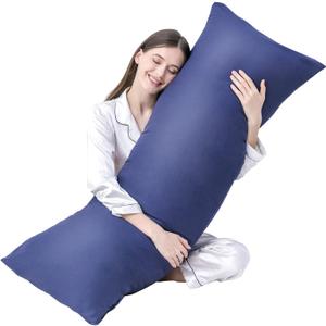 DOWNCOOL Large Body Pillow- Breathable Full Body Pillow for Side Sleeper - Soft Long Bed Pillow for Adults - (Blue,20 x 54 inch) Insert Only
