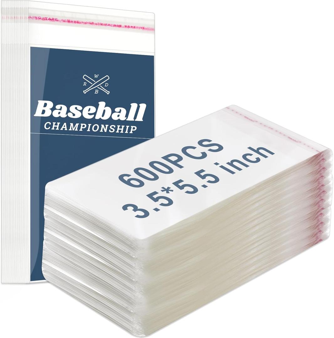 Lewtemi 600 Pcs Graded Card Sleeves Resealable Team Bags for Trading Cards Baseball Sports Slabs Holders Plastic Collectible Slabs Protection, 3.5" x 5.5"